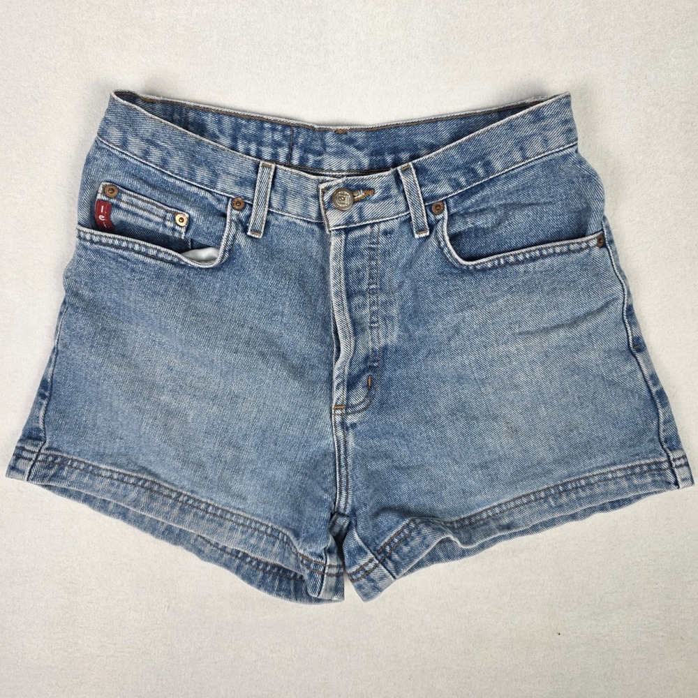 Vintage Y2k Lei Shorts Womens 7 (29) Blue Denim Skater Grunge Button Fly